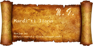 Maróti Ilona névjegykártya